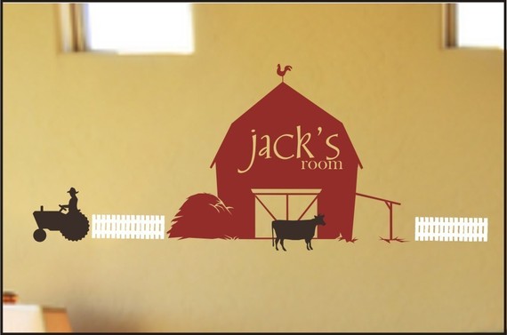 Farm yard scene decal