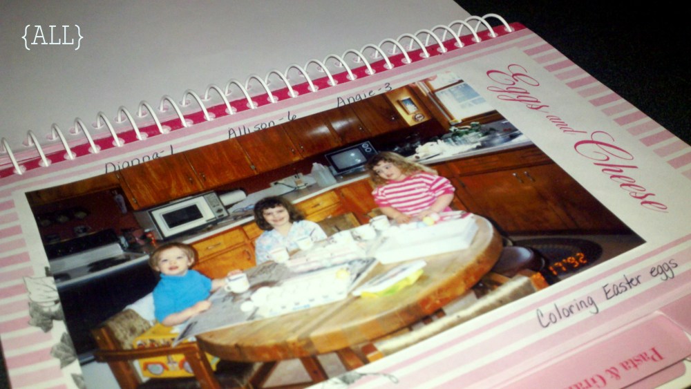 Photo inside cookbook