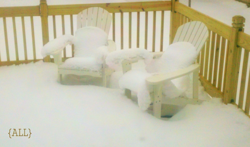 Snow-covered deck