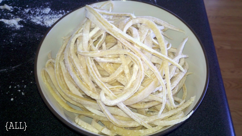 Bowl of homemade pasta